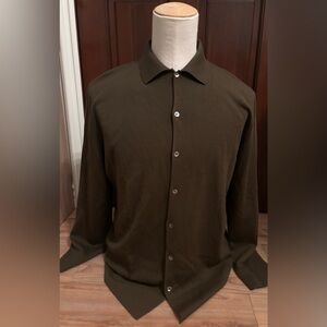 Loro Piana Olive Wool Shirt